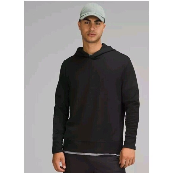 Lululemon Shift Stitch Hoodie Men's L Black Waffle Knit Thermal Pullover Shirt - Picture 6 of 6